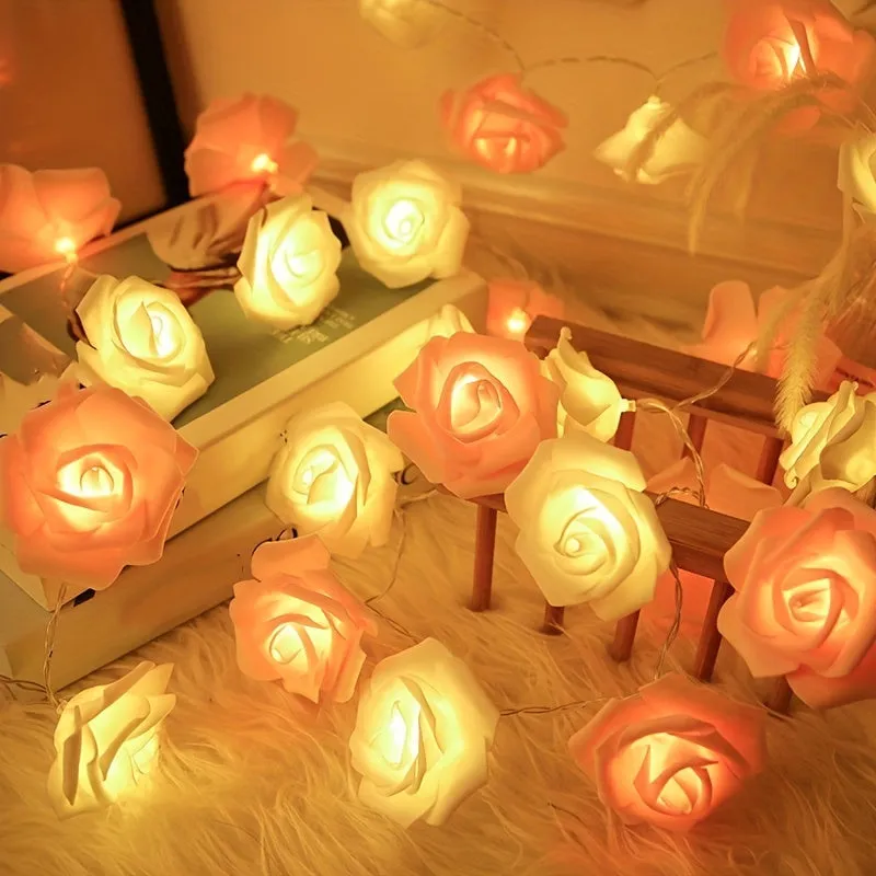 10 LED Rose Fairy Lights for Mothers Day  Weddings