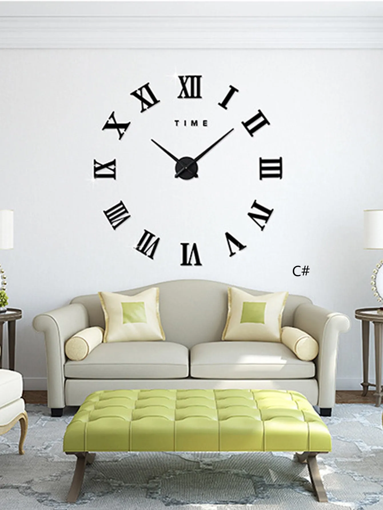 1pc Mirror Surface Wall Clock