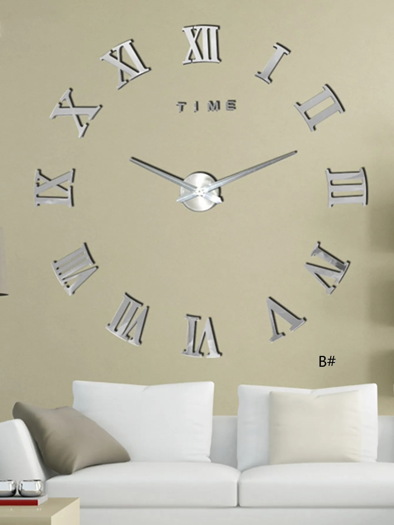 1pc Mirror Surface Wall Clock