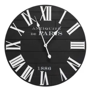 24" Vincent Black and White Wood   Wall Clock