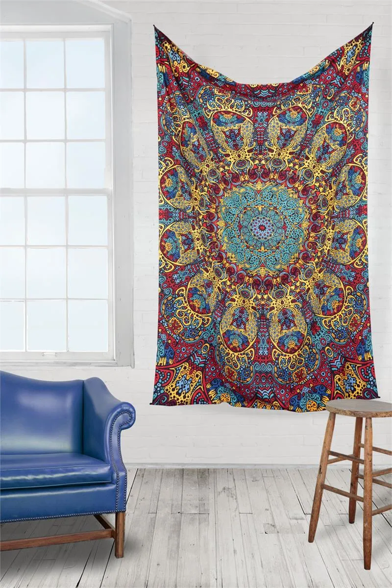 3D Psychedelic Sunburst Tapestry