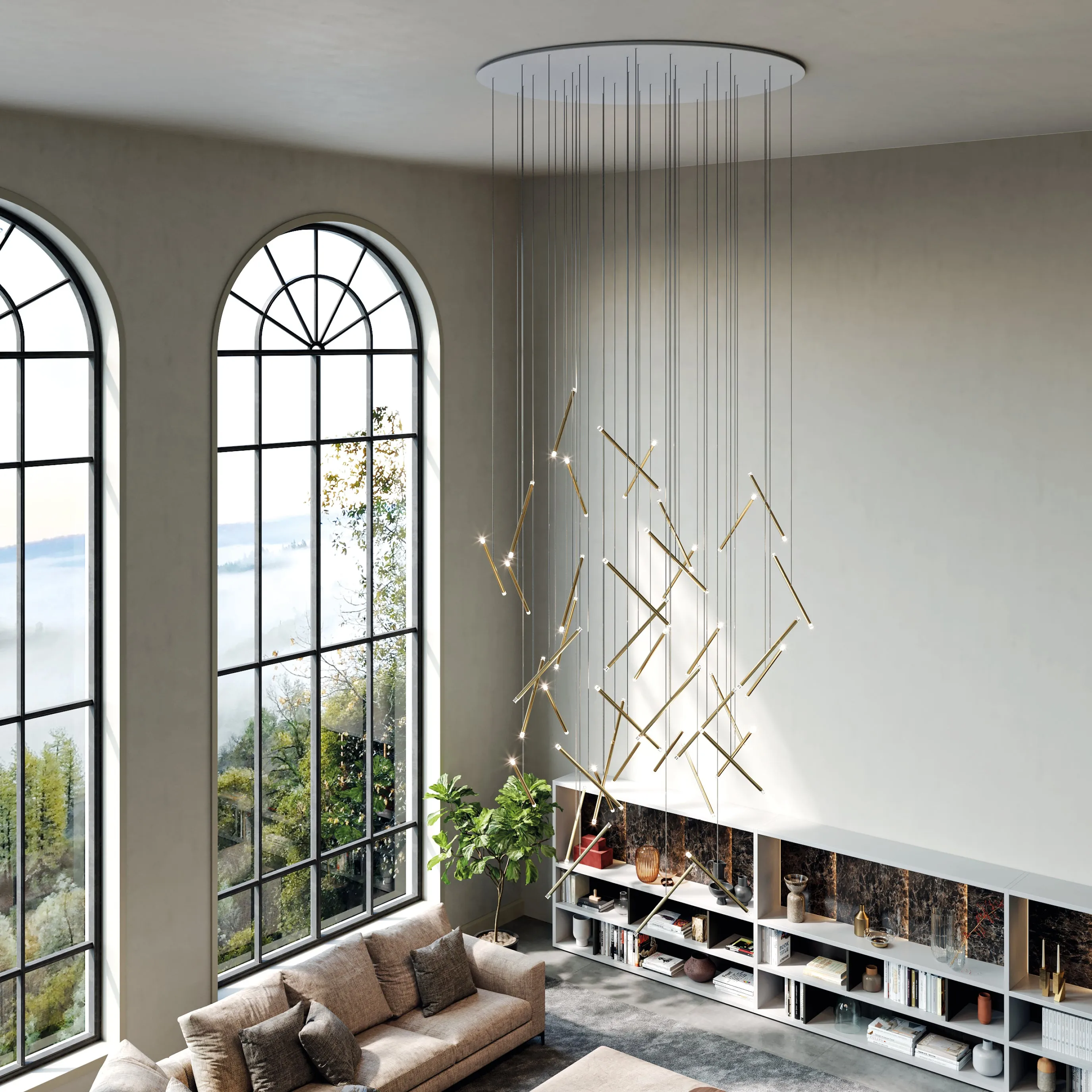 A-Tube Nano Duo Multi-Light Round Chandelier