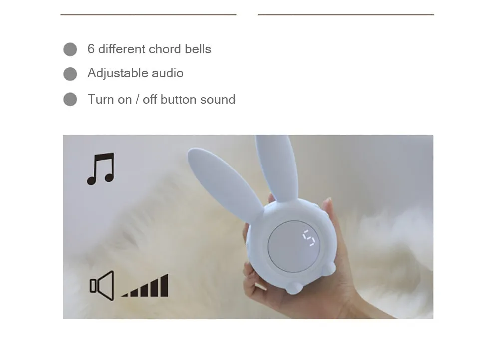 Adorable Digital Bunny Alarm Clock