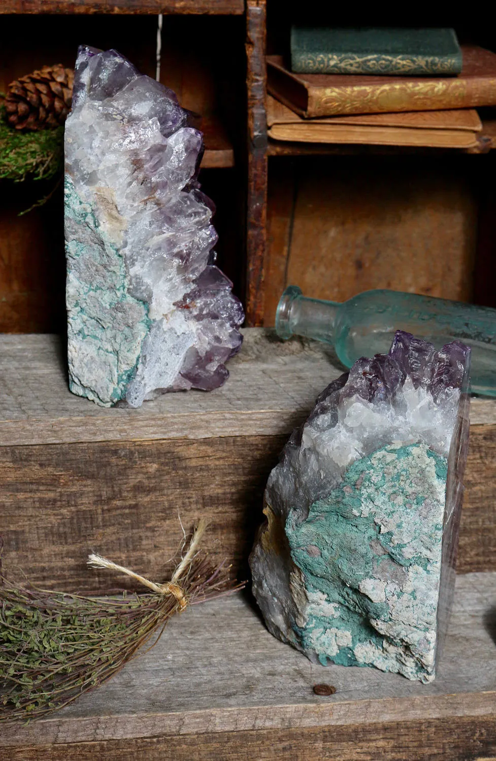 Amethyst Geode Bookends 2.34kg || Large Amethyst Points || Amethyst Geode Pair || Dorm Decor || Crystal Bookends || College Gifts || Boho