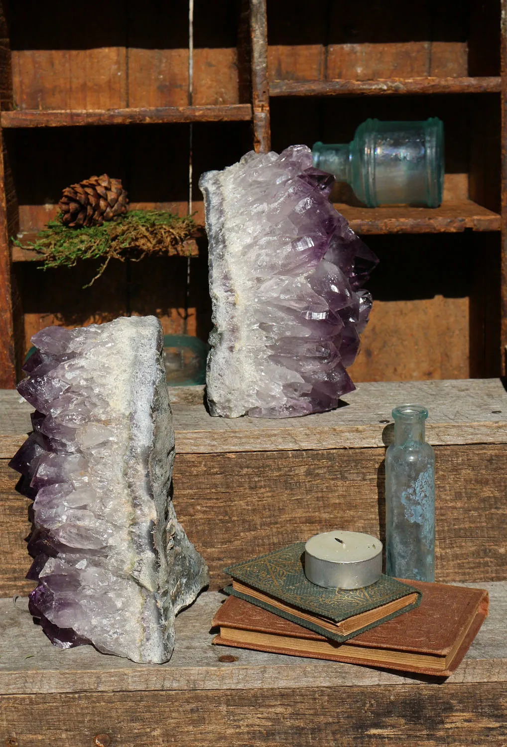 Amethyst Geode Bookends 2.56kg || Large Amethyst Points || Amethyst Geode Pair || Dorm Decor || Crystal Bookends || College Gifts || Boho ||