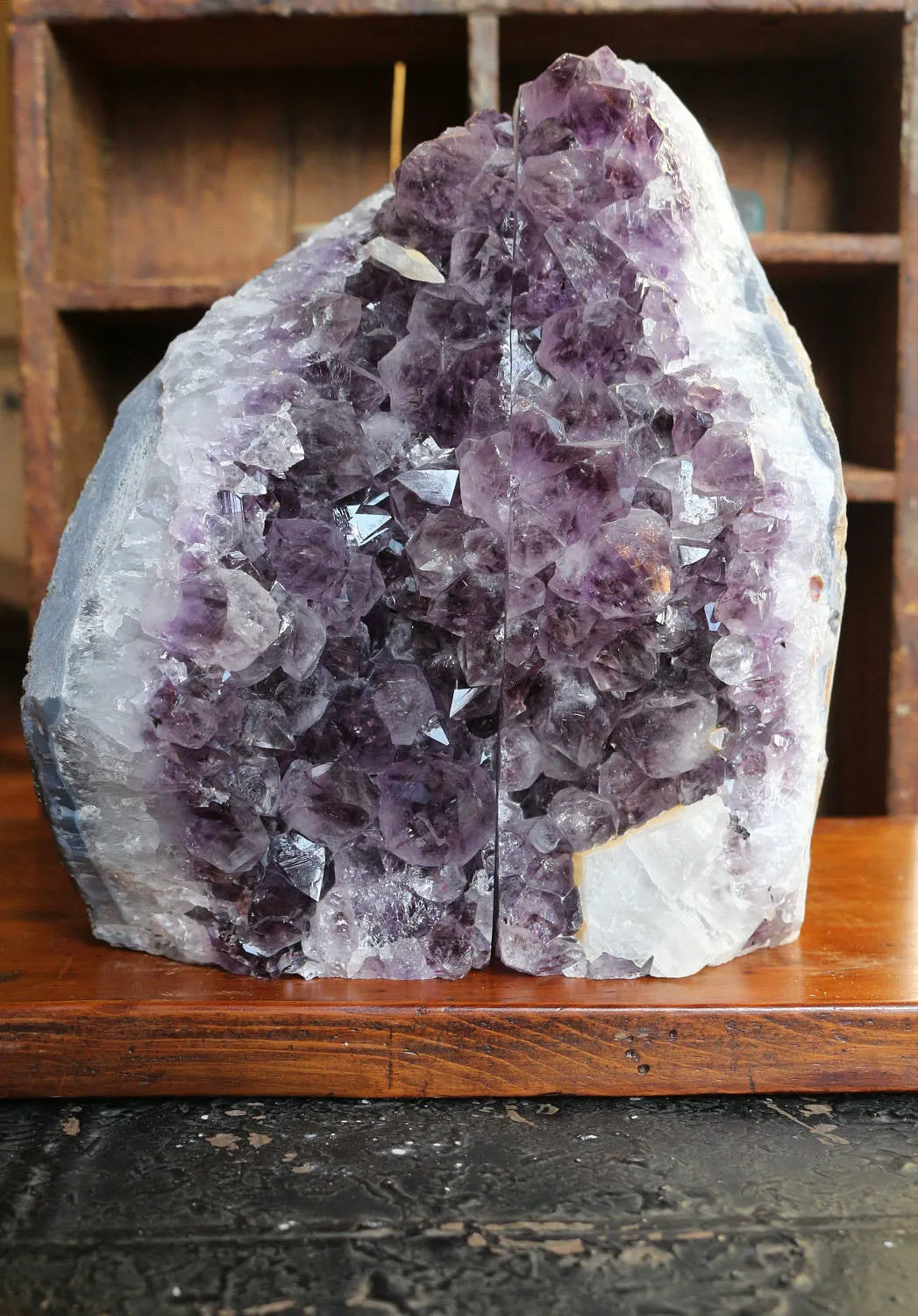 Amethyst Geode Bookends 4.88kg || Large Amethyst Points || Amethyst Geode Pair || Dorm Decor || Crystal Bookends || College Gifts || Boho ||