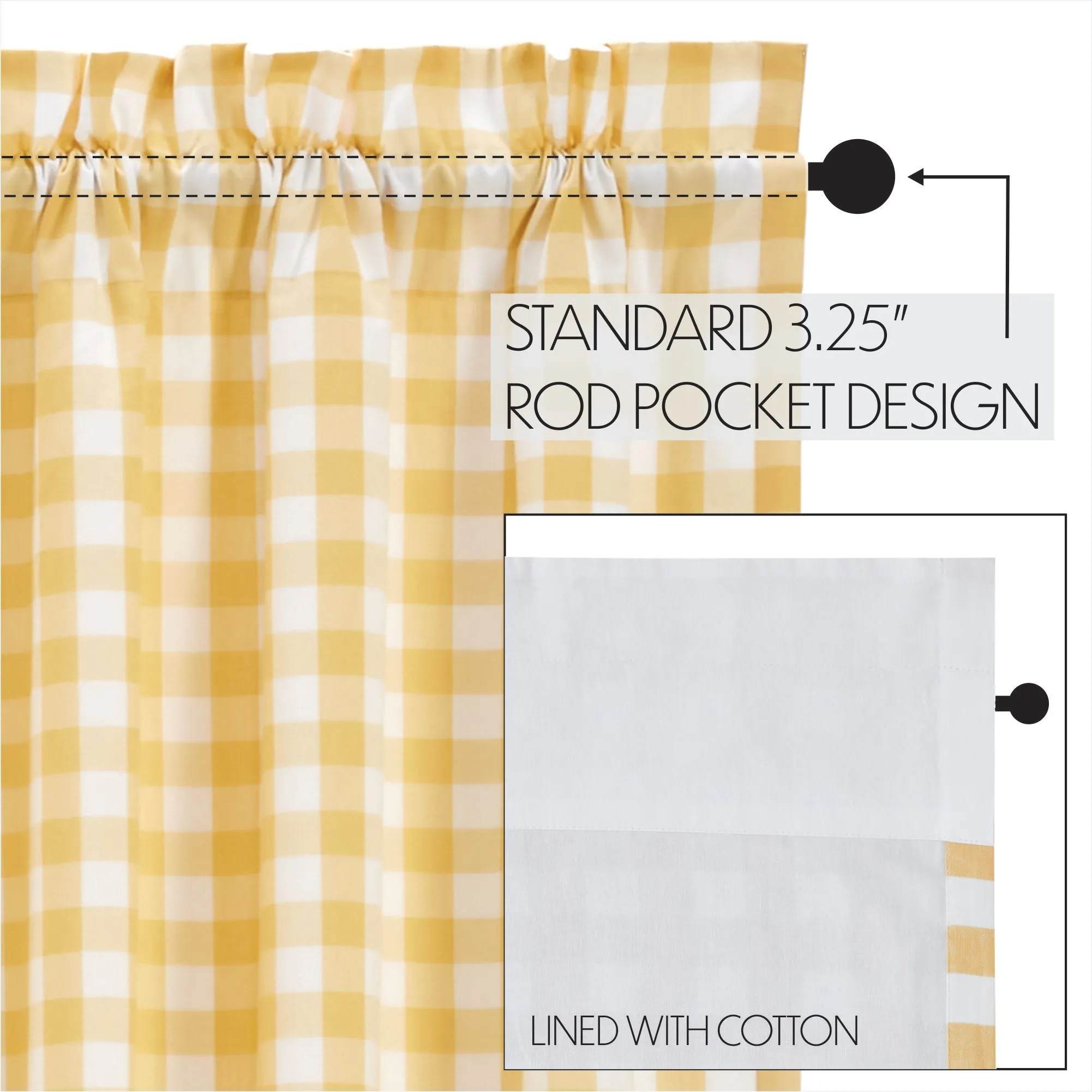 Annie Buffalo Yellow Check Swag Set of 2 36x36x16