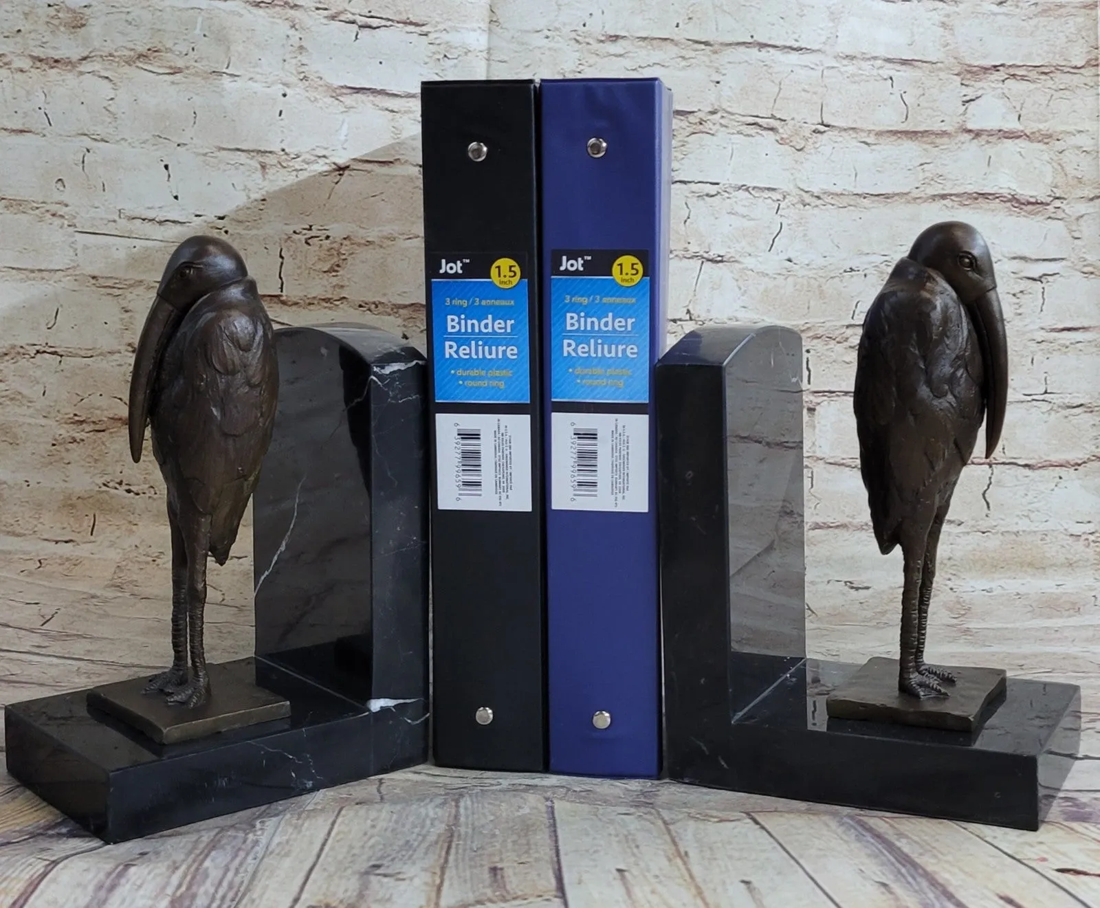 Art Deco Genuine bronze Sitting Birds bookend by Salvador Dali France Decor Gift