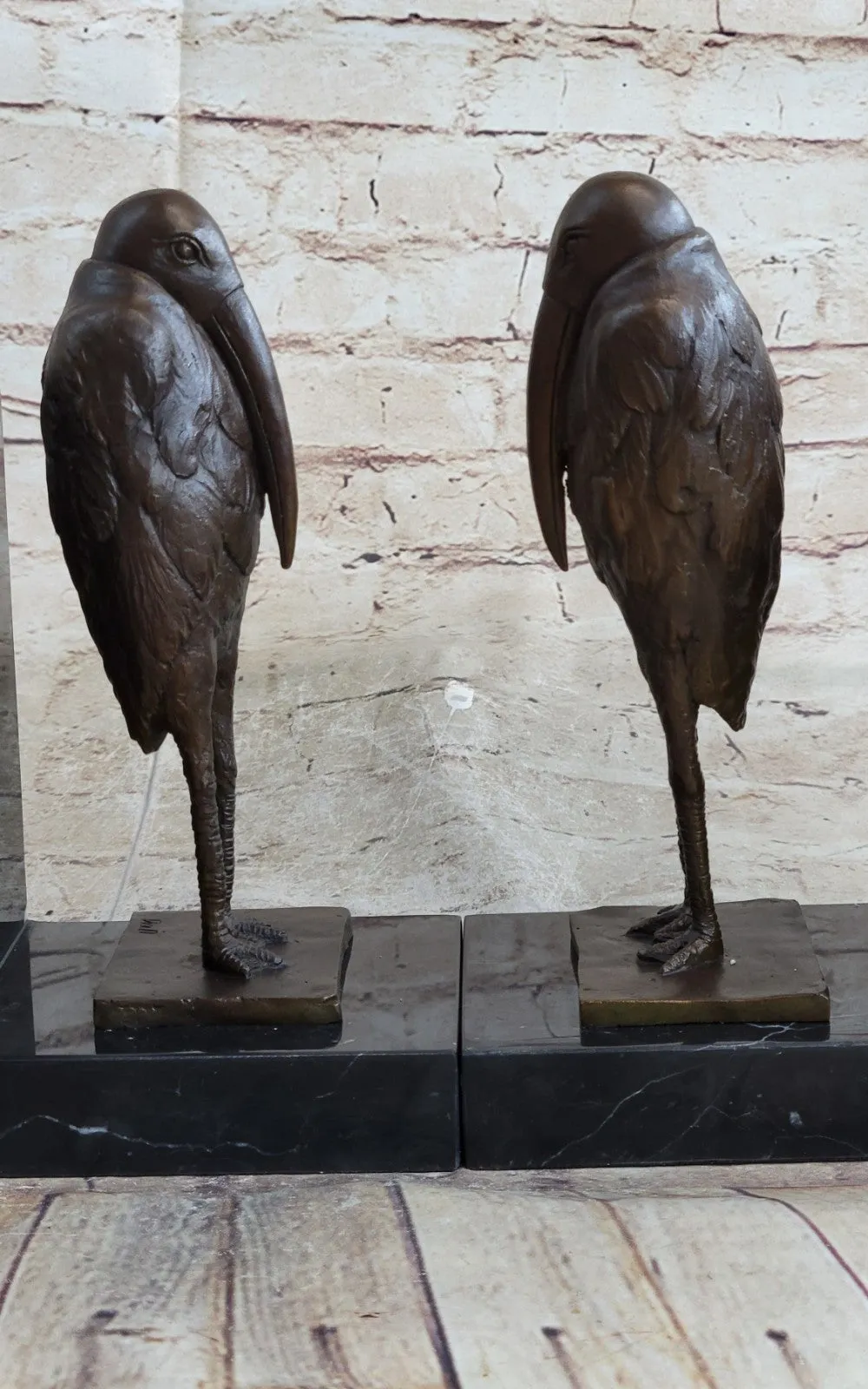 Art Deco Genuine bronze Sitting Birds bookend by Salvador Dali France Decor Gift