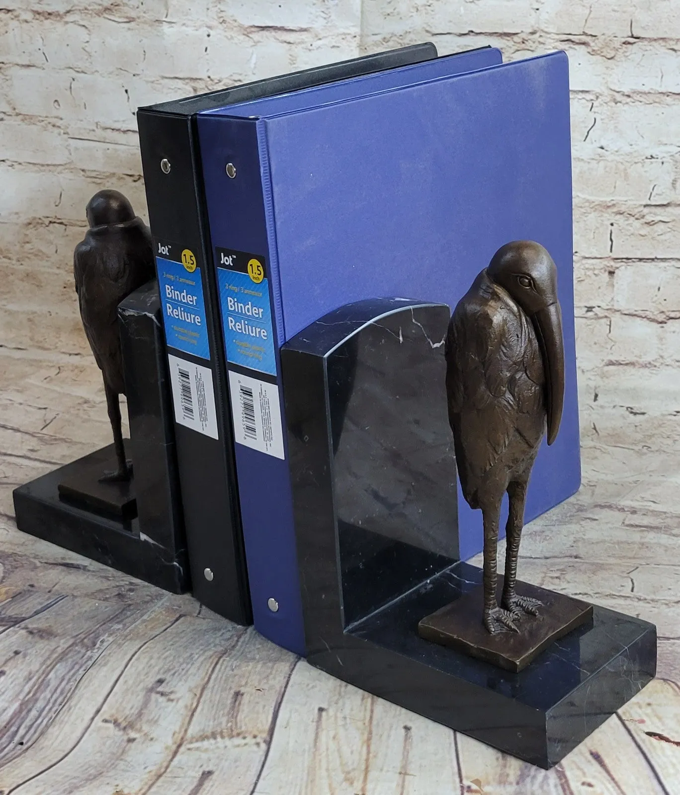 Art Deco Genuine bronze Sitting Birds bookend by Salvador Dali France Decor Gift