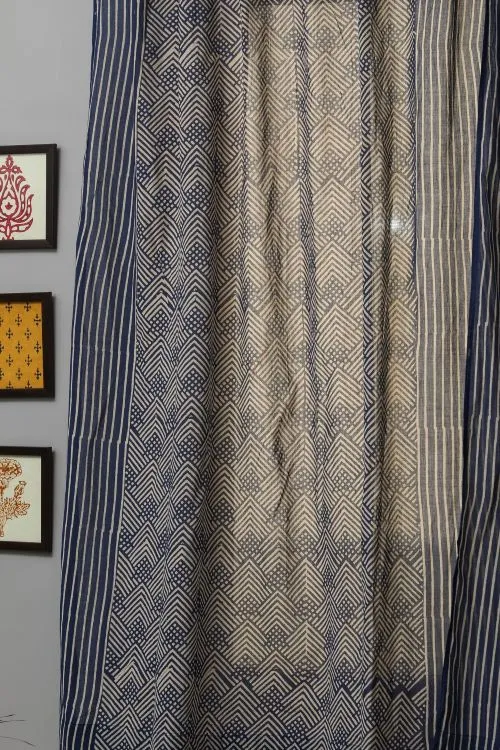 Aster Hand Block Printed Window Curtain