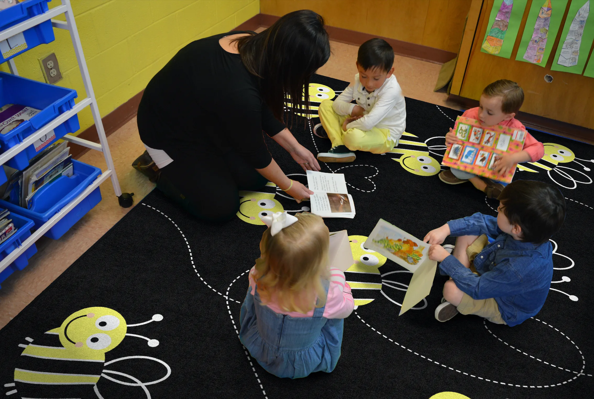 Bees on Black | Classroom Rug | Schoolgirl Style