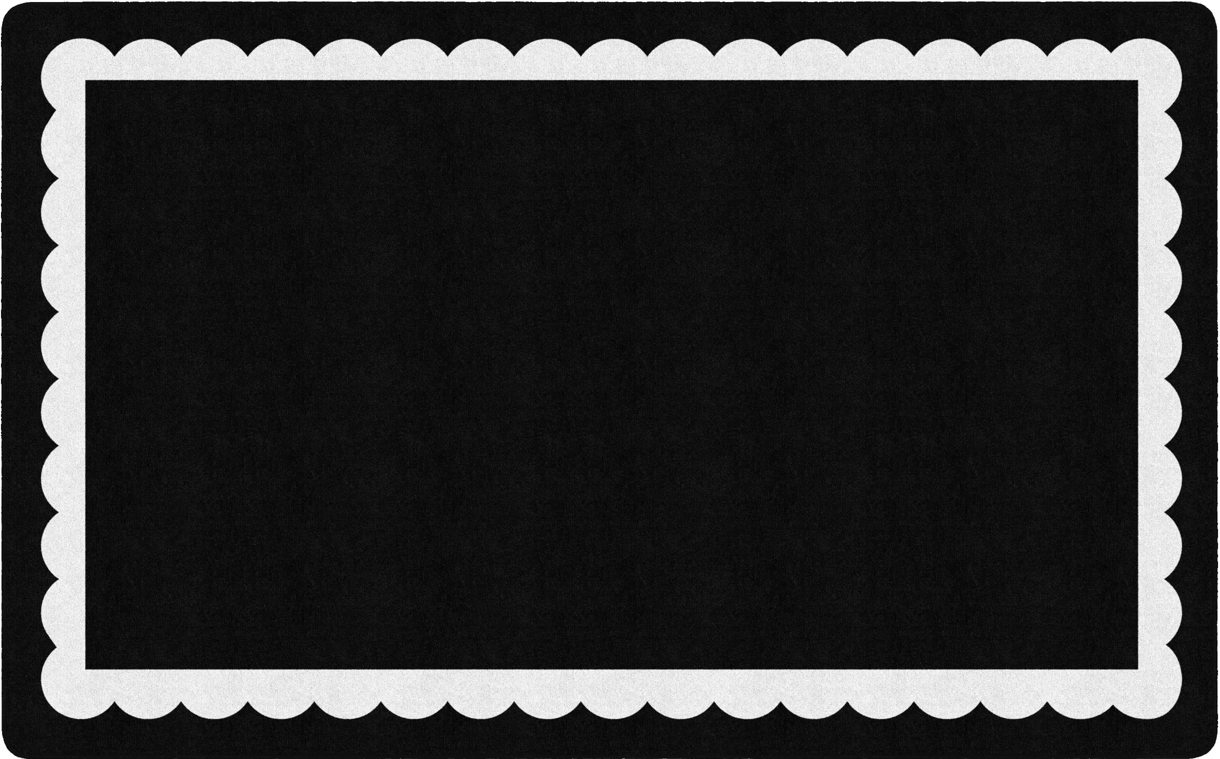 Black & White Scallop on Black | Classroom Rug | Schoolgirl Style