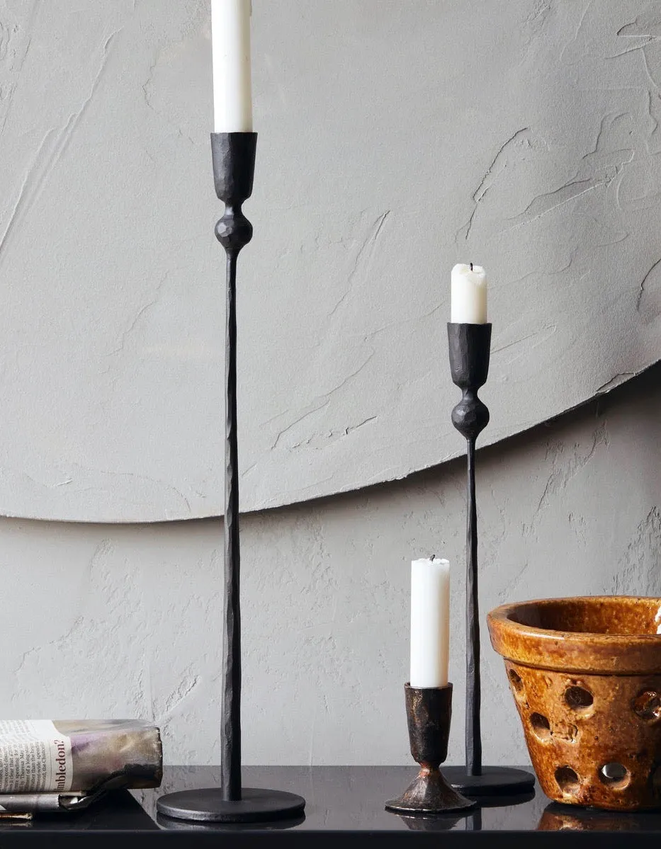 Black Iron Slim Candle Holders