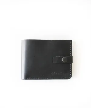 Black Leather Bifold Wallet Men's