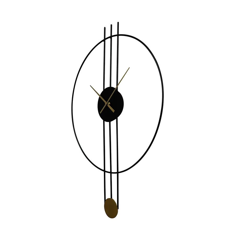 Black Metal Wall Clock 45cm