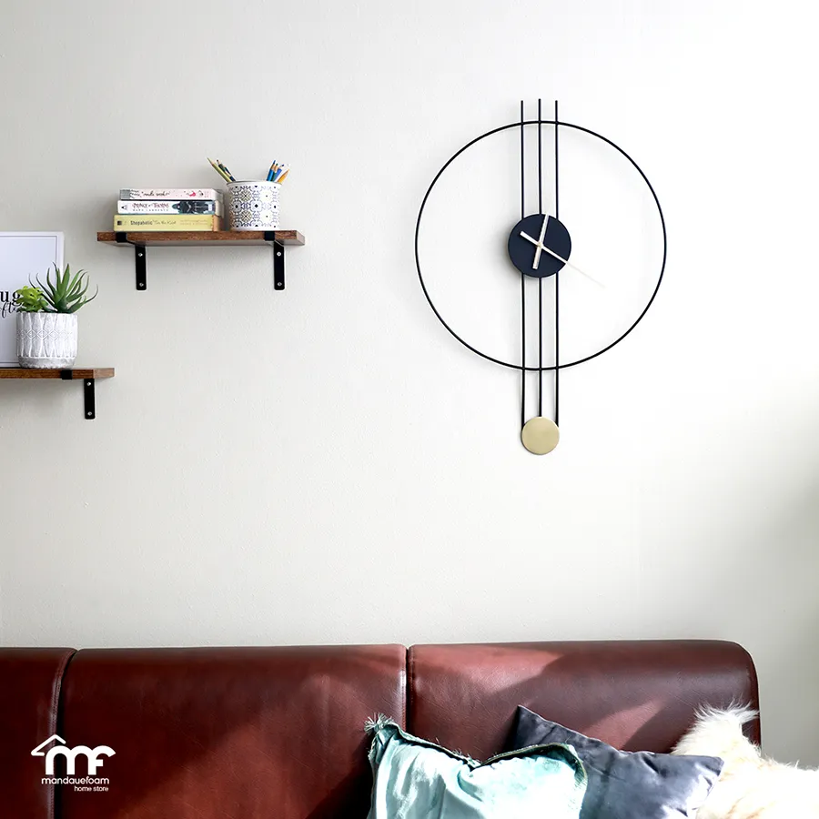 Black Metal Wall Clock 45cm