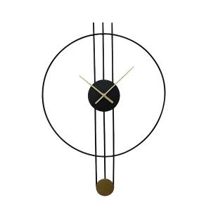 Black Metal Wall Clock 45cm