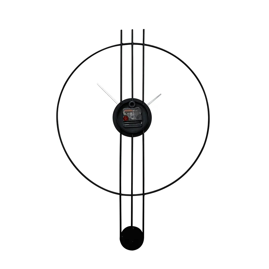 Black Metal Wall Clock 45cm