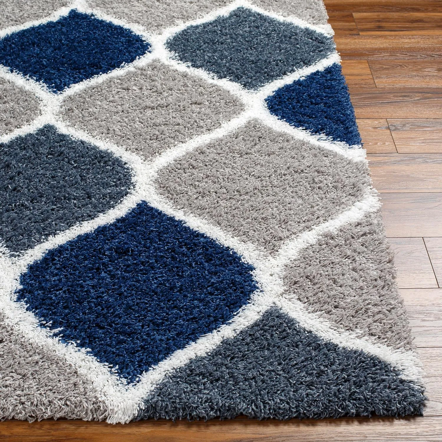 Blockton 5x7 Shag Beige Area Rug Carpet for Living Room Bedroom or Kitchen (5'3" x 7'3")