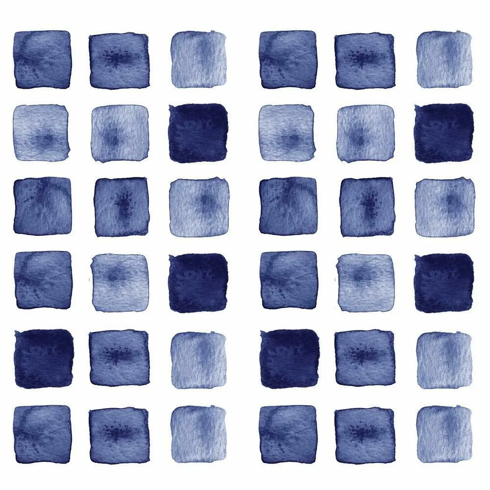 Blue Watercolor Blocks Peel and Stick Wall Decals