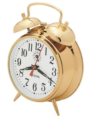 Bulova Bellman - Bedside Alarm Clock - Brass Finish - Key Wind