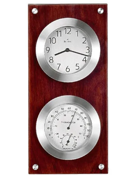 Bulova Mariner Maritime Wall Clock with Hygrometer and Thermometer