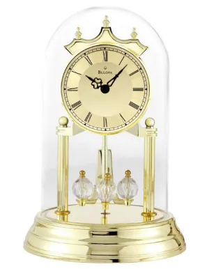 Bulova Tristan Polished Brass Tone Anniversary Clock - Rotating Pendulum