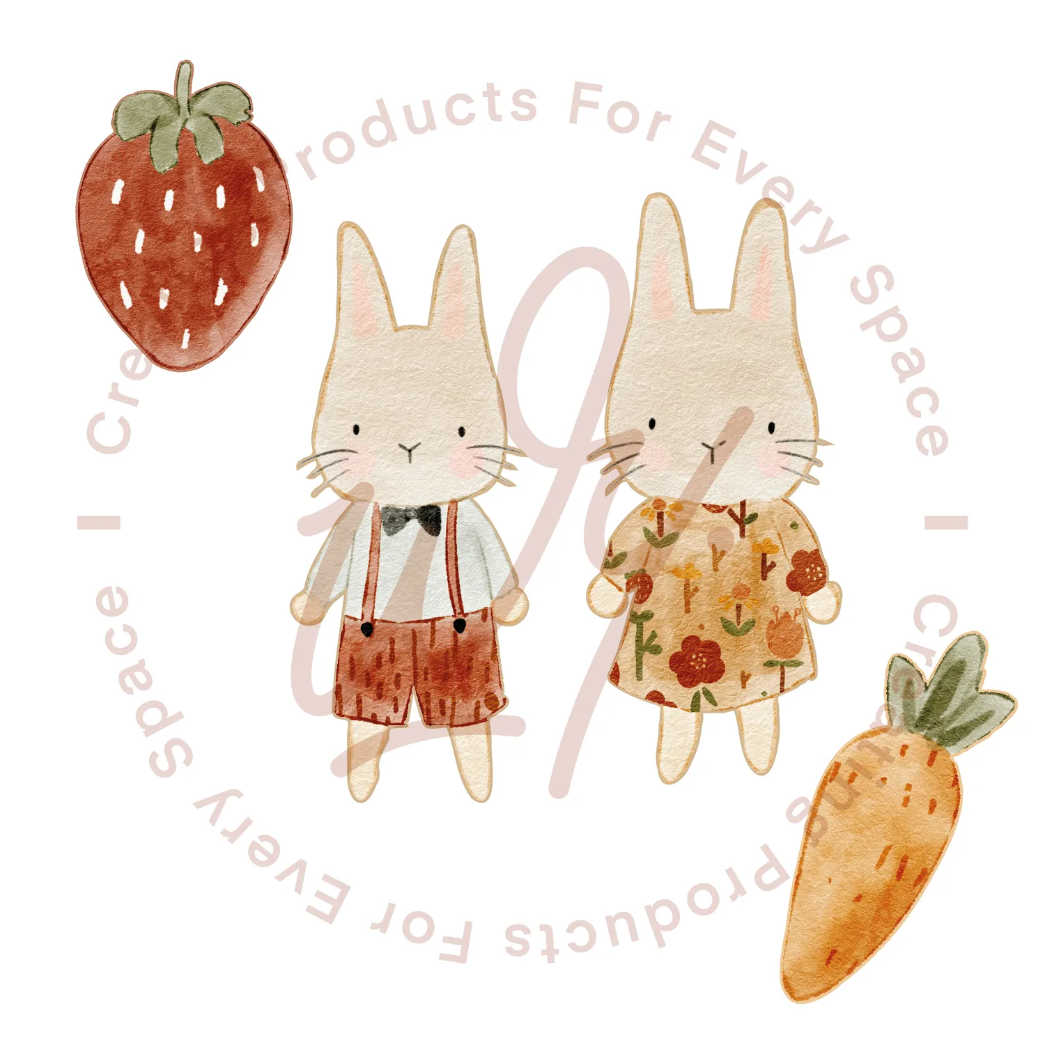 Bunny Garden Wall Decal Set