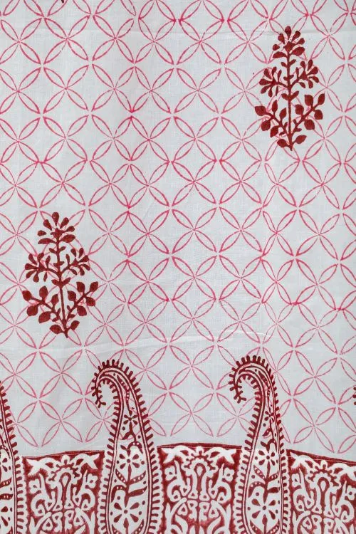 Bunz’S Red Bangles  Hand Block Printed Door Curtain