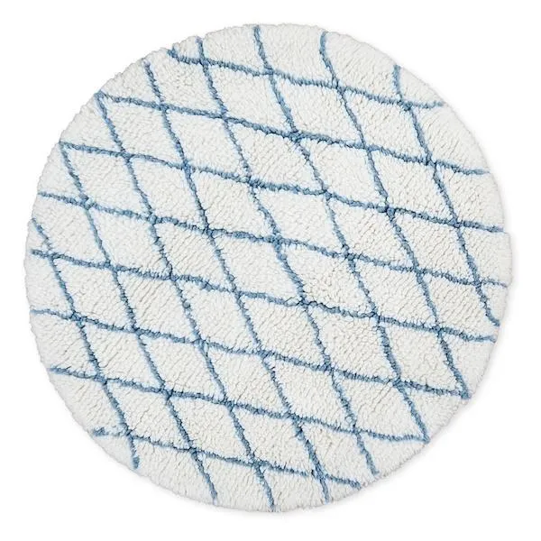 Cam Cam Circular Wool Rug in Harlequin Petrol