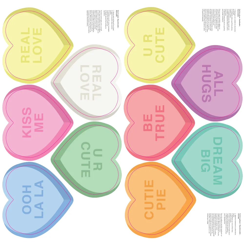 Candy Heart Removable Wall Decals