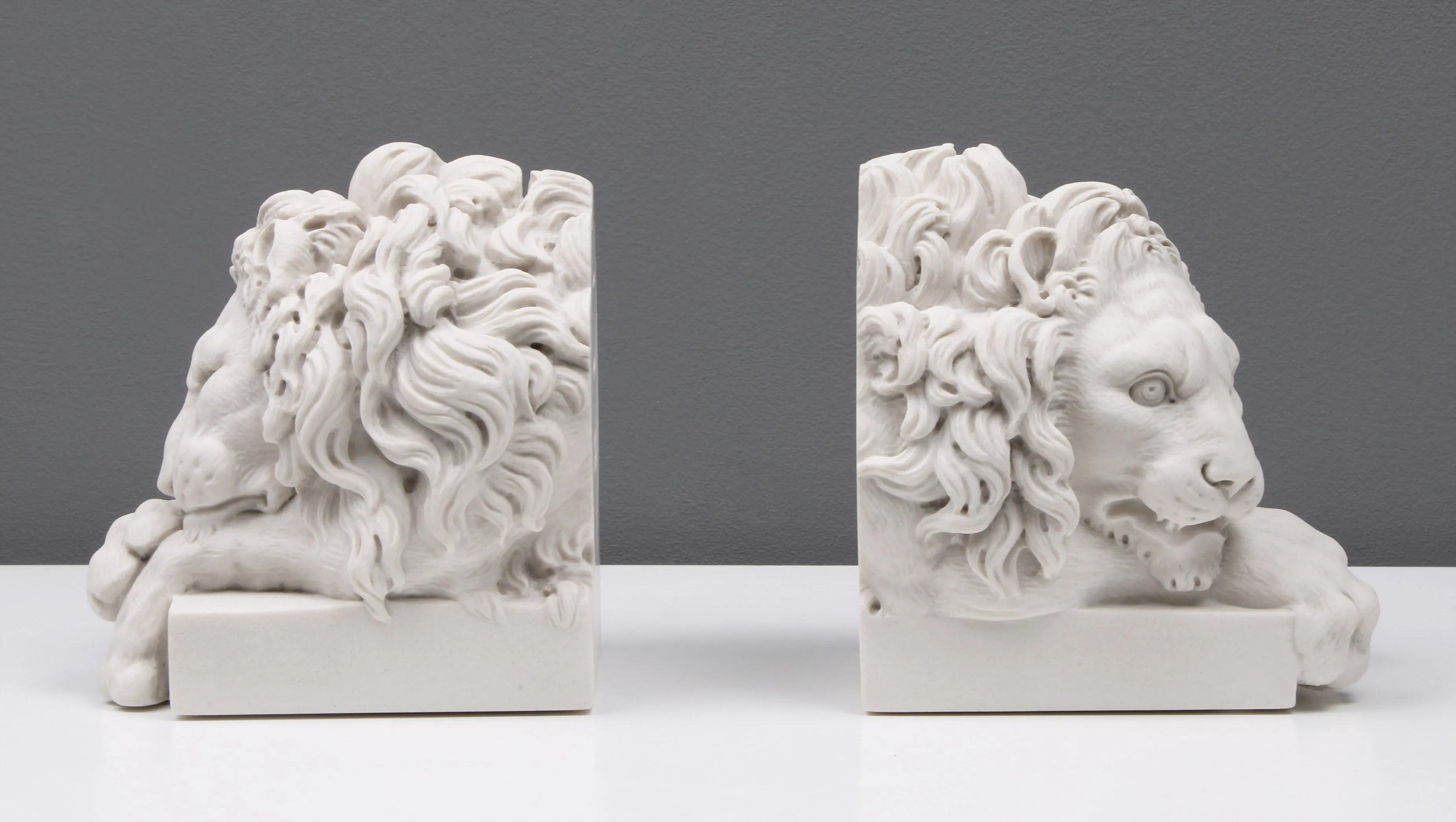 Canova Lion Bookends in Pair