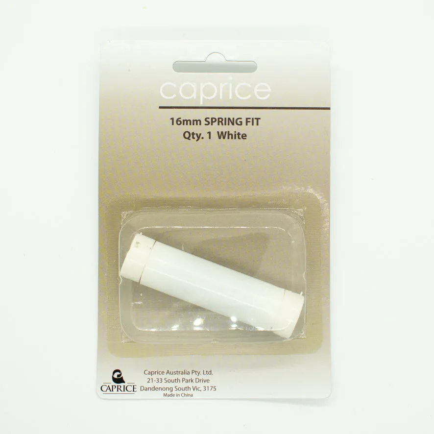 Caprice Curtain Spring Fit Rod End - White 16mm