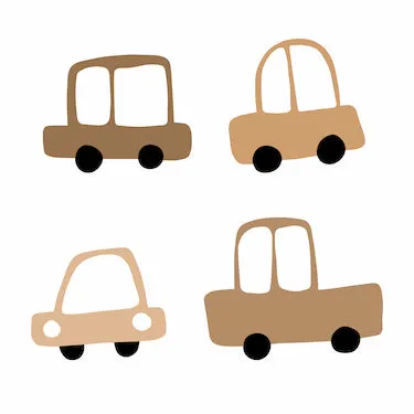 Car Wall Decal Set - Brown