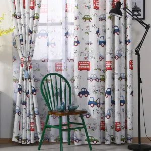 Cartoon Car Sheer Curtains for Kids'