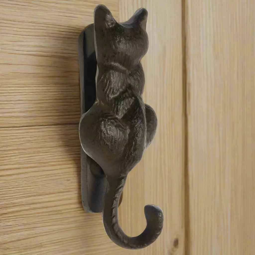 Cast Iron Cat Book Ends and Cast Iron Door Knocker - Gift Set