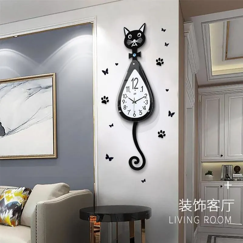 Cat Wooden Wall Clock