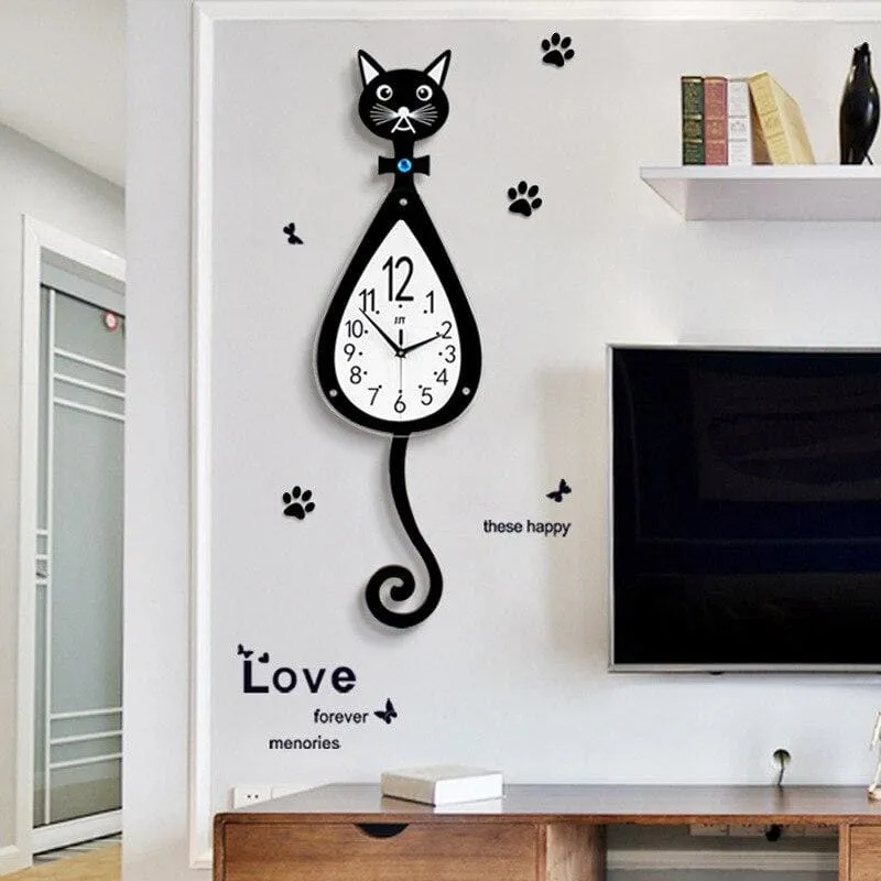 Cat Wooden Wall Clock