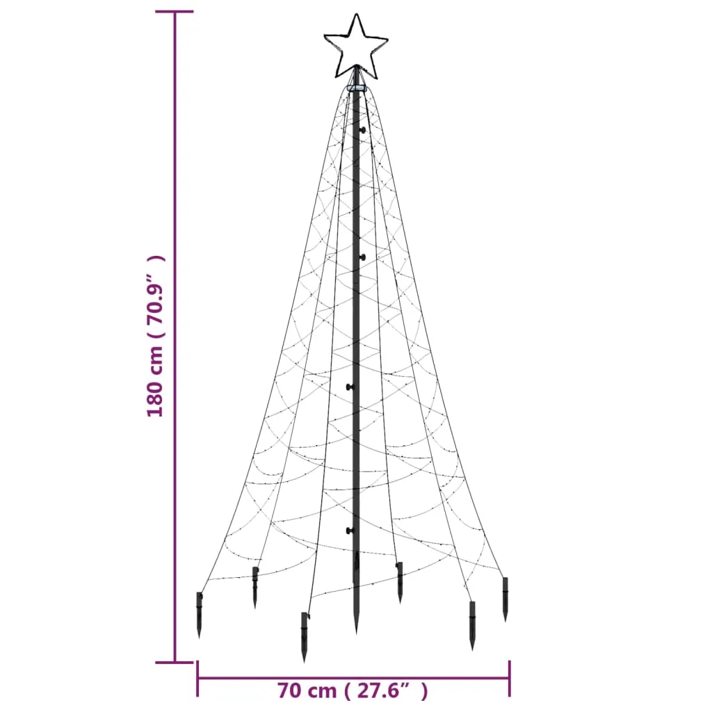 Christmas Tree with Spike Colourful 200 LEDs 180 cm