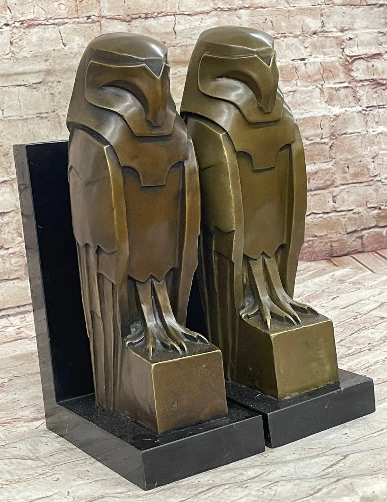 Collector Edition Owl Book Ends Bronze Sculpture by Dali Handcrafted Art