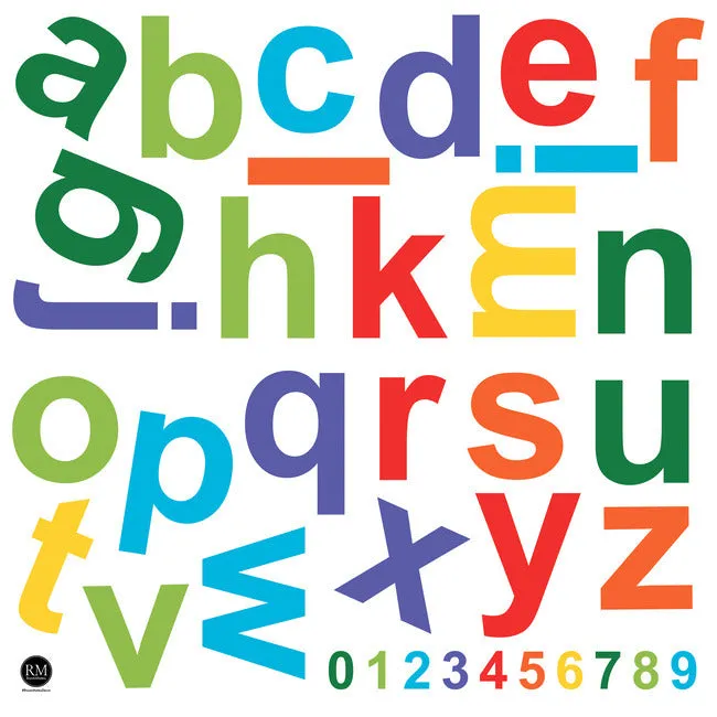 Colorful Lowercase Alphabet Giant Peel & Stick Wall Decals