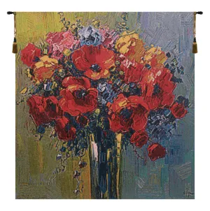 Coquilicots by Pejman Belgian Tapestry Wall Hanging by Robert Pejman