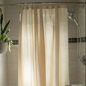 Cotton Shower Curtain – White or Natural, Bath, Tub   Stall Sizes