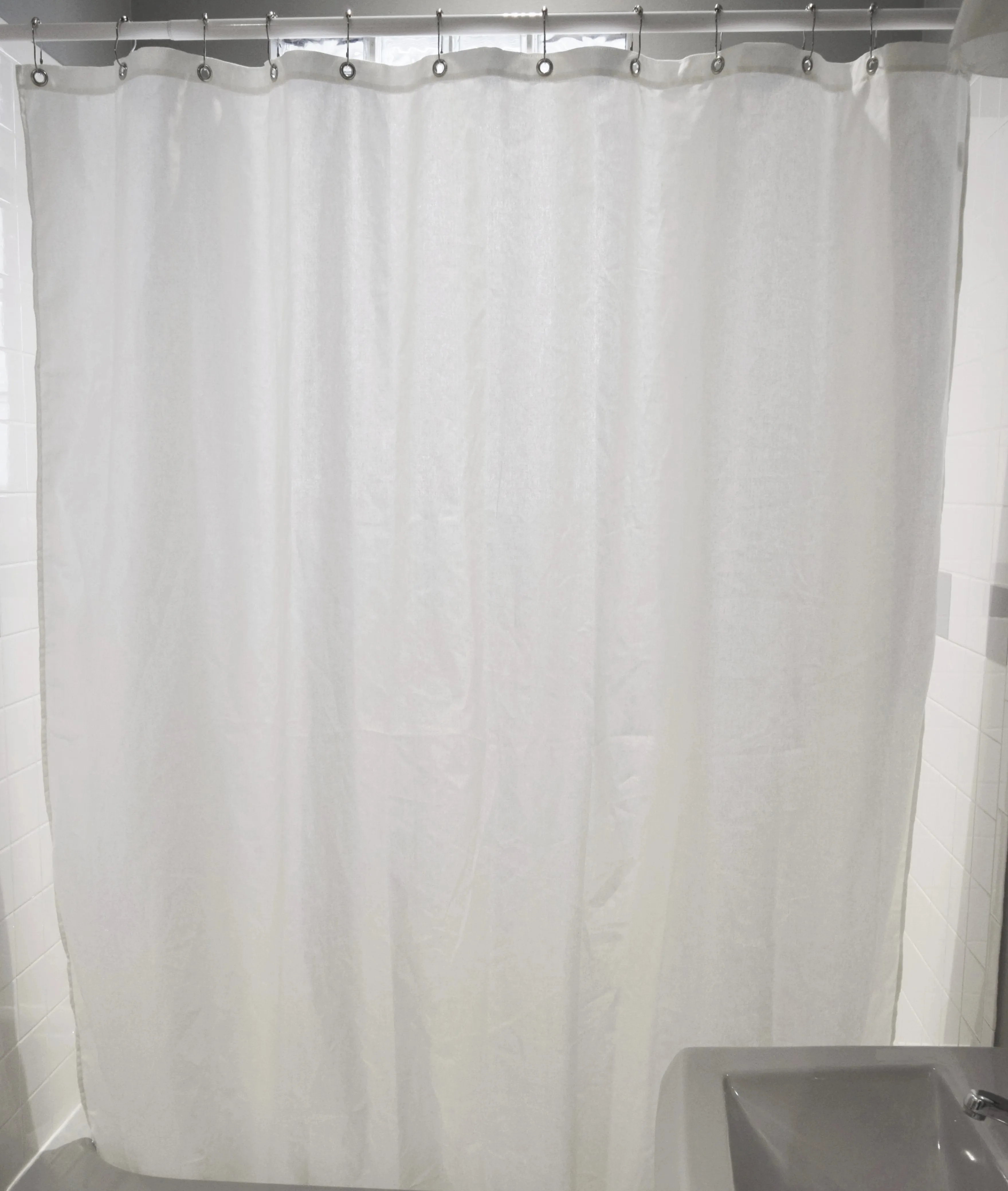 Cotton Shower Curtain – White or Natural, Bath, Tub   Stall Sizes