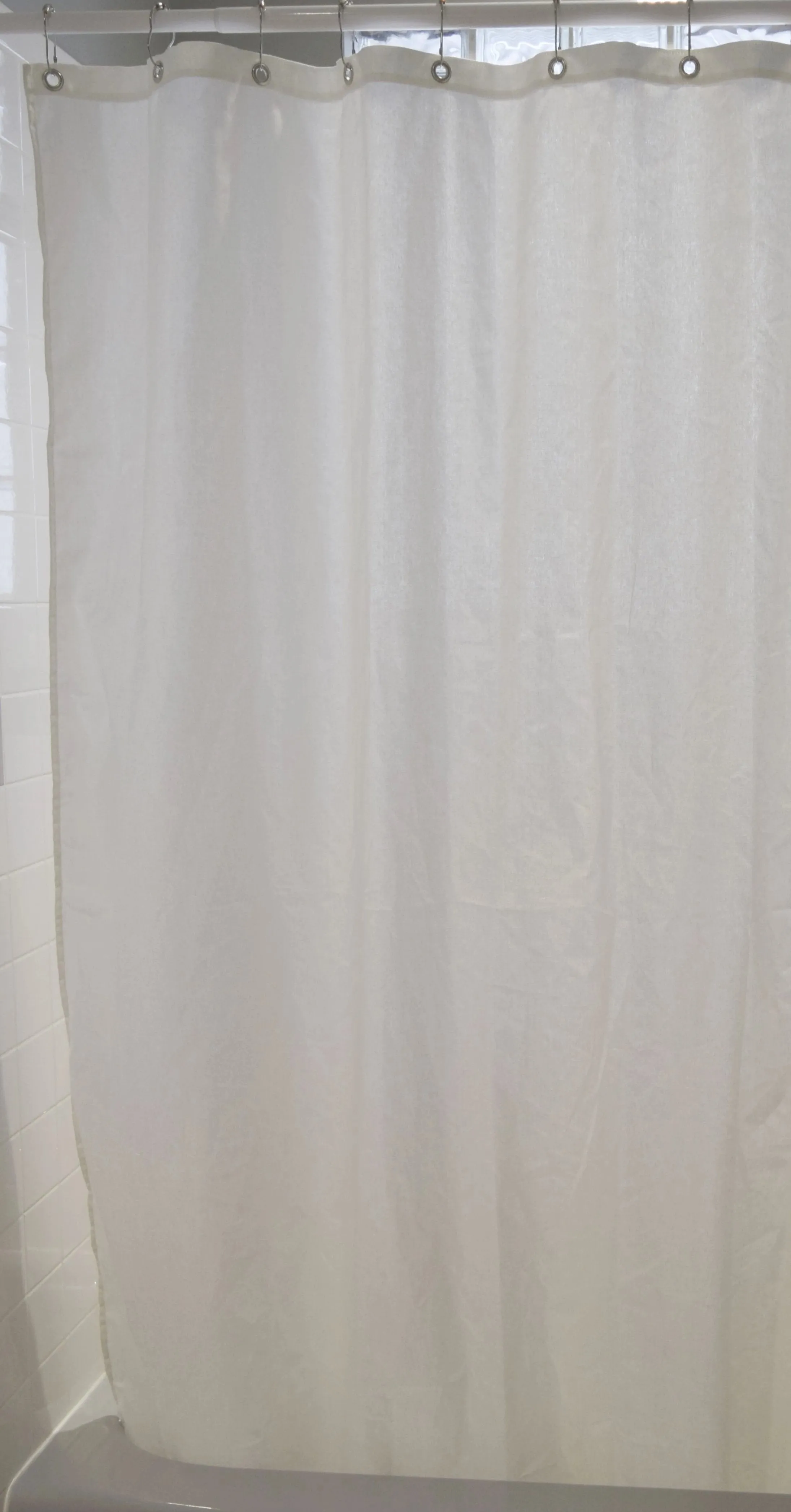 Cotton Shower Curtain – White or Natural, Bath, Tub   Stall Sizes