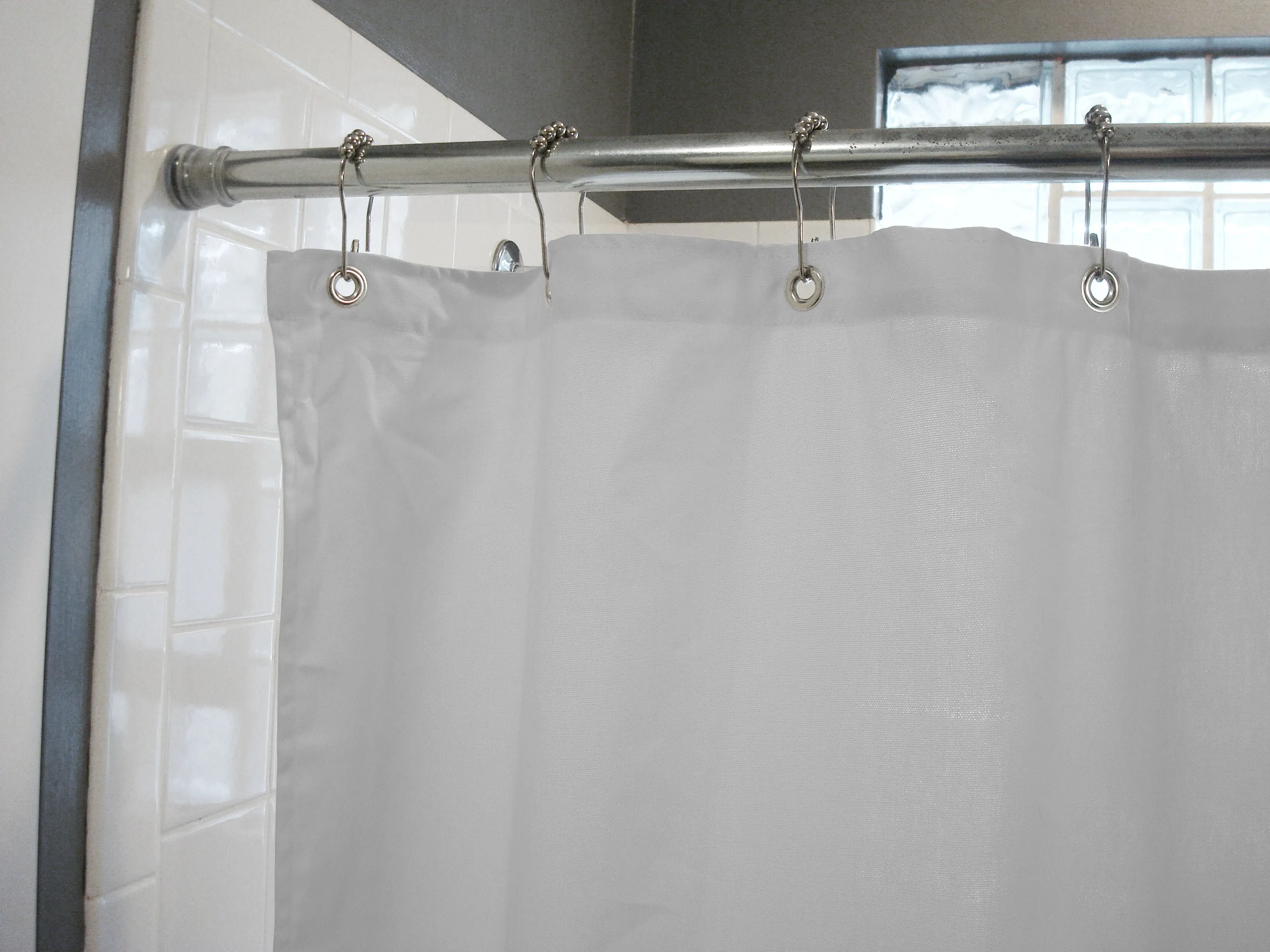 Cotton Shower Curtain – White or Natural, Bath, Tub   Stall Sizes