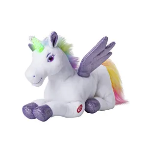 Dazmers Unicorn Light Up Stuffed Animal Plush Toy for Girls and Boys Purple