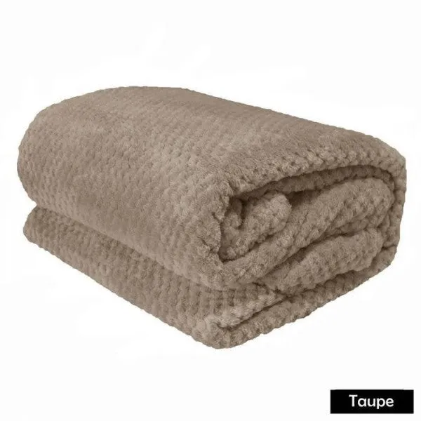 Diamond Fleece Blanket - Taupe by Apartmento