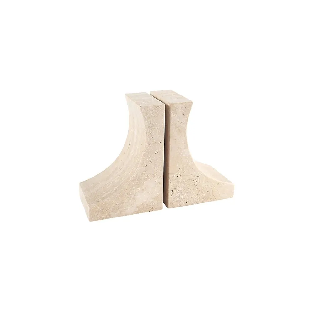 Diani Bookends Beige Travertine